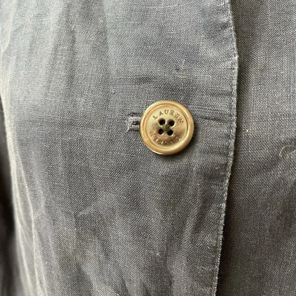 Lauren Ralph Lauren Women's Navy Linen Jacket Size Medium Petite